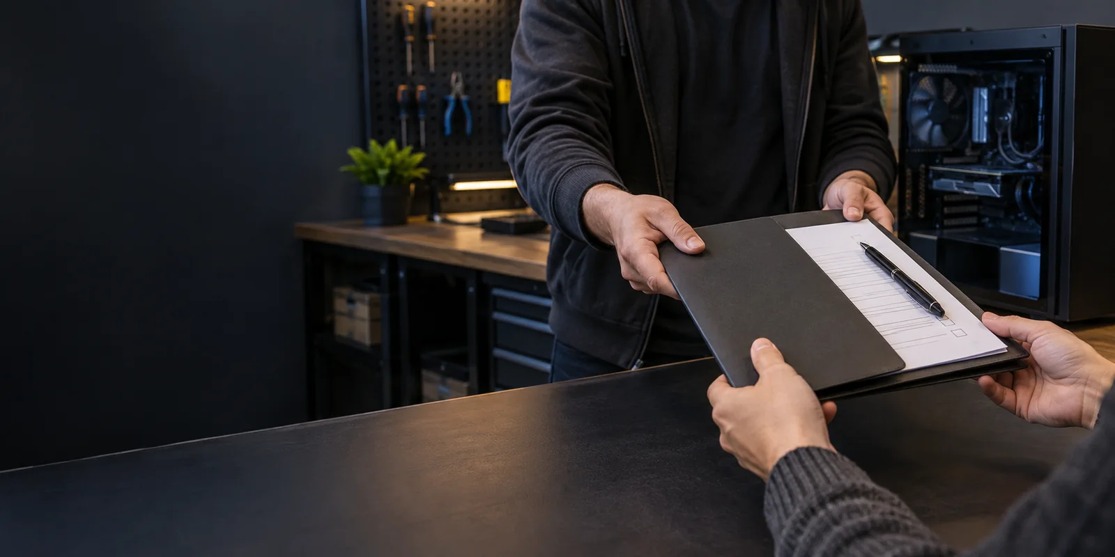 Dokumentáció átadása egy ellenőrzött számítógép mellett